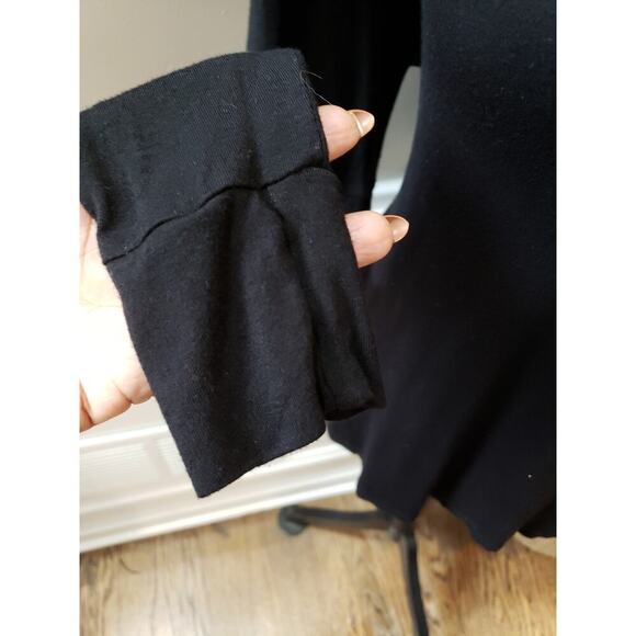 Lascana Venus Top Women M Black Long Sleeve Stretch Soft Rayon Backless Basic - Picture 5 of 11